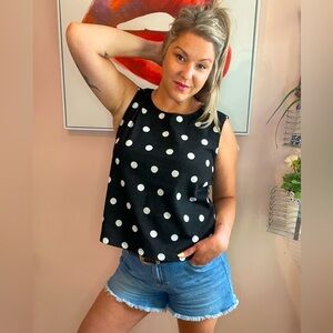 Vintage Black and White Boxy Tank Top